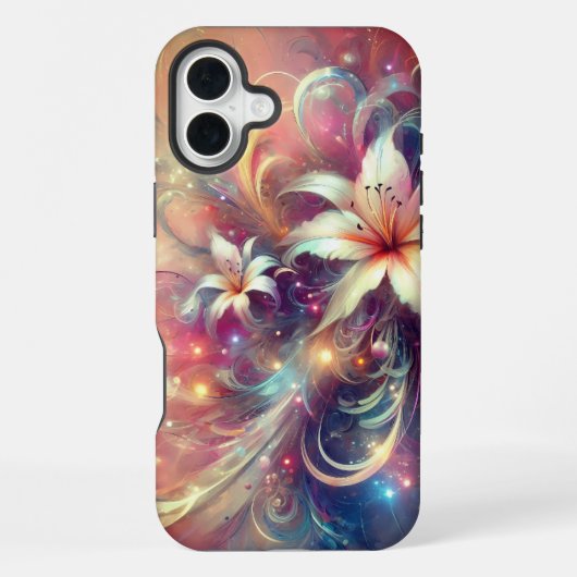 Fantasie bloemmotief iPhone hoesje (Achterkant)