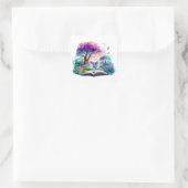 Fantasie Boek Liefhebber Fee Vierkante Sticker (Tas)