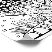 Fantasie Bos Blad Boom Kleurplaat Kunst Poster (Hoek)