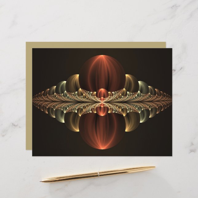 Fantasie Bouw Glanzende Abstracte Fractal Art (Voorkant / Achterkant in situ)