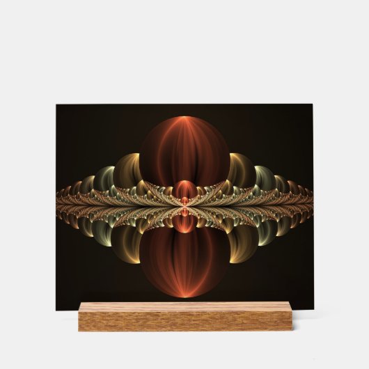 Fantasie Bouw Glanzende Abstracte Fractal Art Acryl Bord (Voorkant)