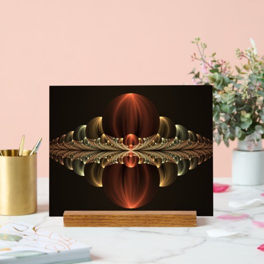 Fantasie Bouw Glanzende Abstracte Fractal Art Acryl Bord (Huwelijk)