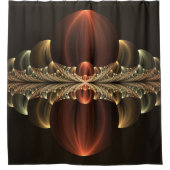 Fantasie Bouw Glanzende Abstracte Fractal Art Douchegordijn (Voorkant)