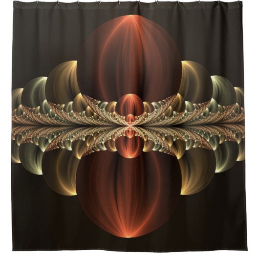 Fantasie Bouw Glanzende Abstracte Fractal Art Douchegordijn (Voorkant)