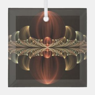 Fantasie Bouw Glanzende Abstracte Fractal Art Glas Ornament