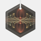 Fantasie Bouw Glanzende Abstracte Fractal Art Glas Ornament (Voorkant)