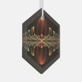 Fantasie Bouw Glanzende Abstracte Fractal Art Glas Ornament (Voorkant Rechts)