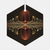 Fantasie Bouw Glanzende Abstracte Fractal Art Glas Ornament (Achterkant)