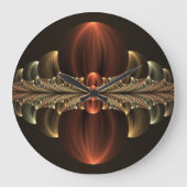 Fantasie Bouw Glanzende Abstracte Fractal Art Grote Klok (Voorkant)