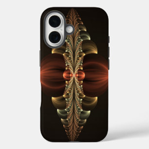 Fantasie Bouw Glanzende Abstracte Fractal Art iPhone 16 Hoesje