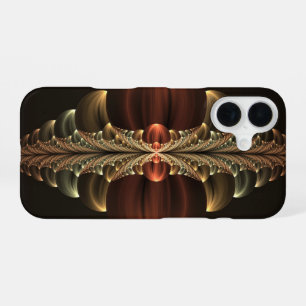 Fantasie Bouw Glanzende Abstracte Fractal Art iPhone 16 Hoesje