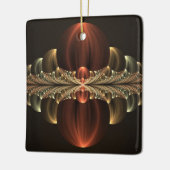 Fantasie Bouw Glanzende Abstracte Fractal Art Keramisch Ornament (Links)