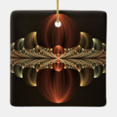 Fantasie Bouw Glanzende Abstracte Fractal Art Keramisch Ornament (Achterkant)