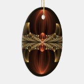 Fantasie Bouw Glanzende Abstracte Fractal Art Keramisch Ornament (Rechts)