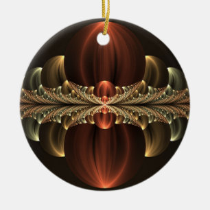Fantasie Bouw Glanzende Abstracte Fractal Art Keramisch Ornament