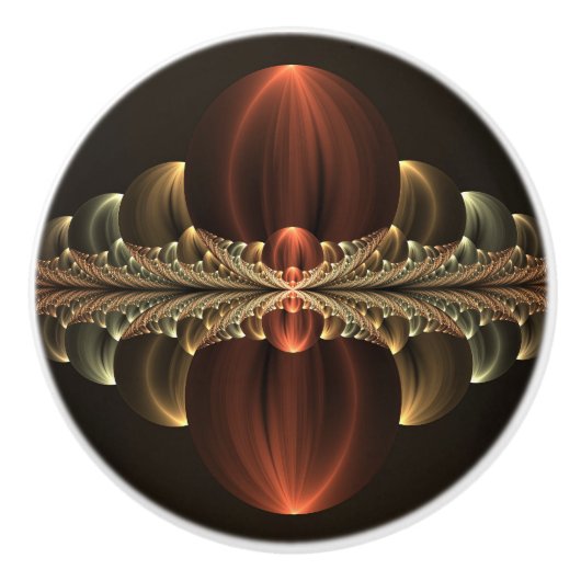 Fantasie Bouw Glanzende Abstracte Fractal Art Keramische Knop (Voorkant)