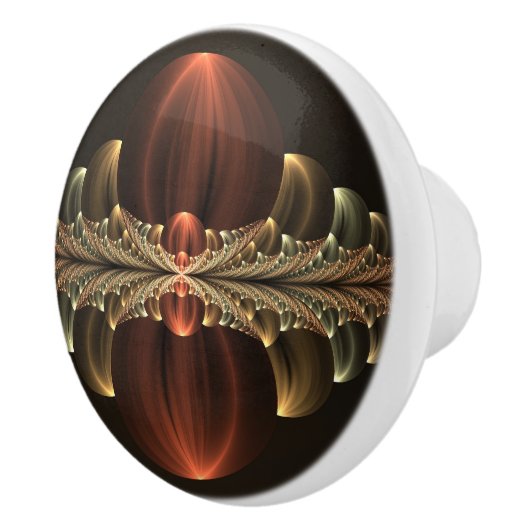 Fantasie Bouw Glanzende Abstracte Fractal Art Keramische Knop (Rechts)