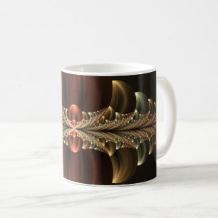 Fantasie Bouw Glanzende Abstracte Fractal Art Koffiemok