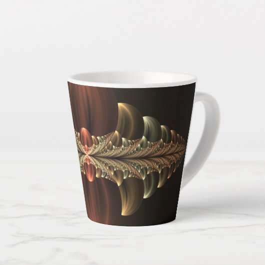 Fantasie Bouw Glanzende Abstracte Fractal Art Latte Mok (Rechterhoek)