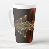 Fantasie Bouw Glanzende Abstracte Fractal Art Latte Mok (Linkerhoek)