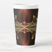 Fantasie Bouw Glanzende Abstracte Fractal Art Latte Mok (Voorkant)