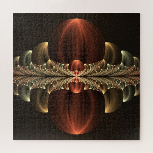 Fantasie Bouw Glanzende Abstracte Fractal Art Legpuzzel (Horizontaal)