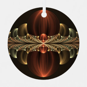 Fantasie Bouw Glanzende Abstracte Fractal Art Metalen Ornament