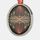 Fantasie Bouw Glanzende Abstracte Fractal Art Metalen Ornament (Links)