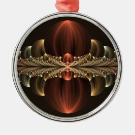 Fantasie Bouw Glanzende Abstracte Fractal Art Metalen Ornament