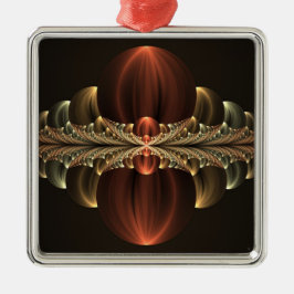Fantasie Bouw Glanzende Abstracte Fractal Art Metalen Ornament