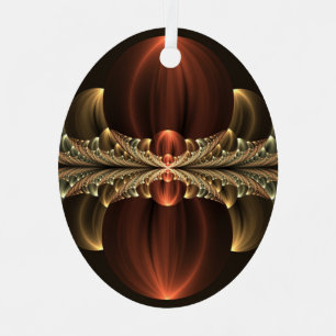 Fantasie Bouw Glanzende Abstracte Fractal Art Metalen Ornament