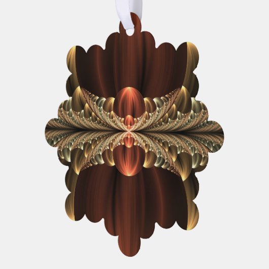 Fantasie Bouw Glanzende Abstracte Fractal Art Ornament Kaart (Links)