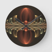 Fantasie Bouw Glanzende Abstracte Fractal Art Ronde Klok (Voorkant)
