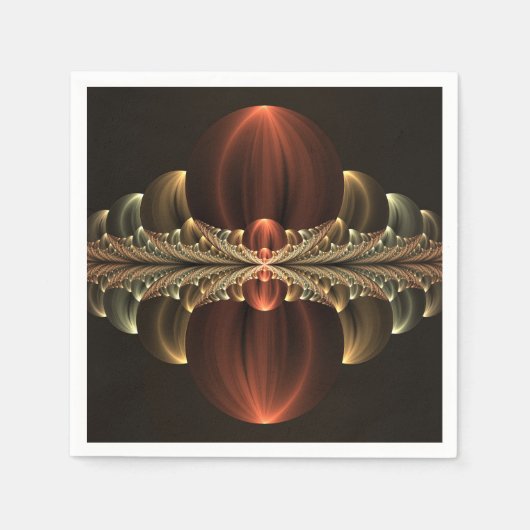 Fantasie Bouw Glanzende Abstracte Fractal Art Servet (Voorkant)