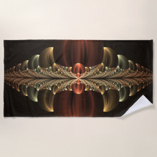 Fantasie Bouw Glanzende Abstracte Fractal Art Strandlaken