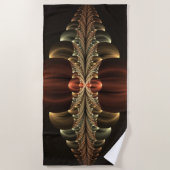 Fantasie Bouw Glanzende Abstracte Fractal Art Strandlaken (Voorkant)