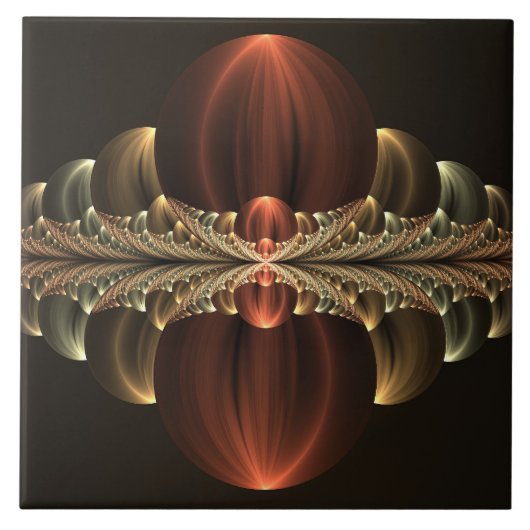 Fantasie Bouw Glanzende Abstracte Fractal Art Tegeltje (Voorkant)