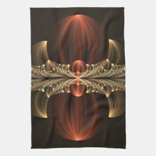 Fantasie Bouw Glanzende Abstracte Fractal Art Theedoek