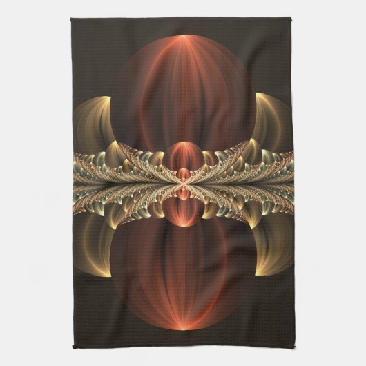 Fantasie Bouw Glanzende Abstracte Fractal Art Theedoek (Verticaal)