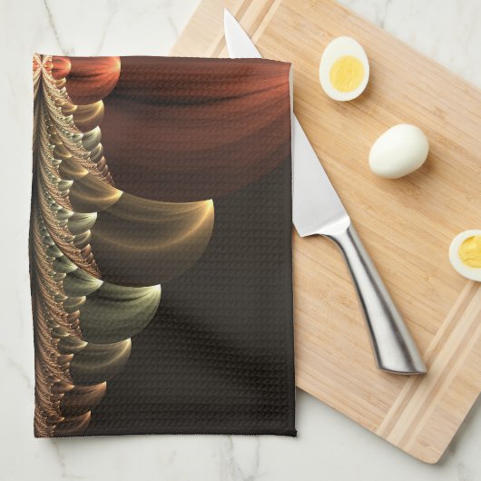 Fantasie Bouw Glanzende Abstracte Fractal Art Theedoek (Quarter Fold)