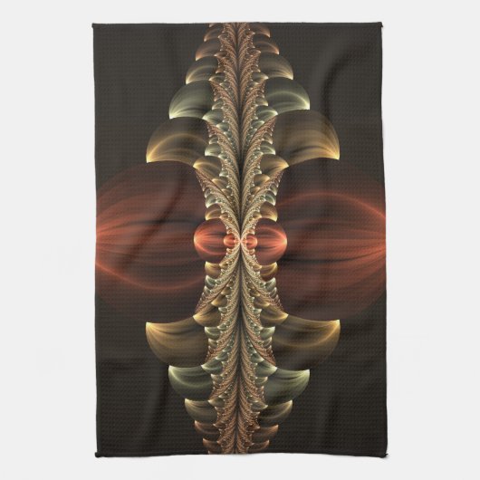 Fantasie Bouw Glanzende Abstracte Fractal Art Theedoek (Verticaal)