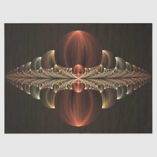 Fantasie Bouw Glanzende Abstracte Fractal Art Tissuepapier (Voorkant)