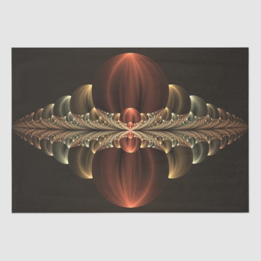 Fantasie Bouw Glanzende Abstracte Fractal Art Tissuepapier (Voorkant)