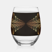 Fantasie Bouw Glanzende Abstracte Fractal Art Wijnglas Zonder Voet (Rechts)