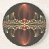 Fantasie Bouw Glanzende Abstracte Fractal Art Zandsteen Onderzetter (Voorkant)