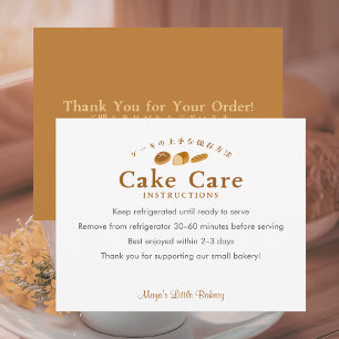 Fantasie Brood Bakkerij Cake Verzorgingsinstructie Bedankkaart