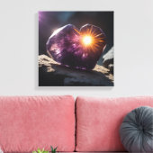 Fantasie Cacoxeniet Amethist Crystal Canvas Print (Insitu (Woonkamer))