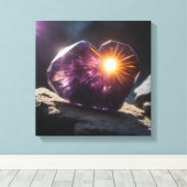 Fantasie Cacoxeniet Amethist Crystal Canvas Print (Insitu (Houten vloer))