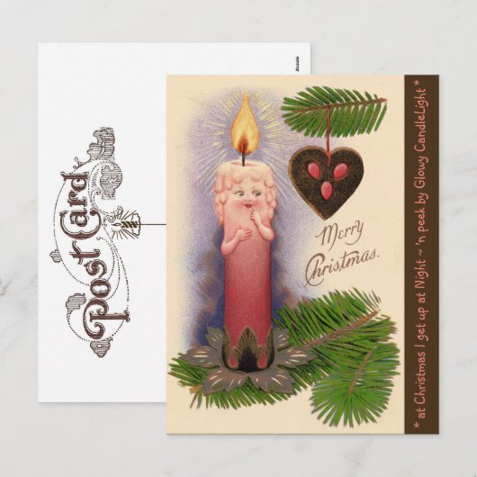  FANTASIE "CANDLE BABY" ORNAMENT FEESTDAGENKAART (Voorkant / Achterkant)