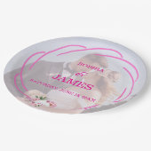 Fantasie Citrus Roze & Bloem Bruiloft Bord (Gekanteld)
